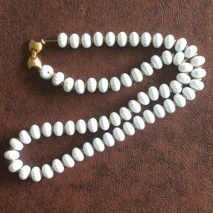 Monet vintage white bead necklace